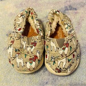 Tiny Toms Baby Toddler Shoes Lucas Slip-ons Fa-la-la-llama Holiday Size 3